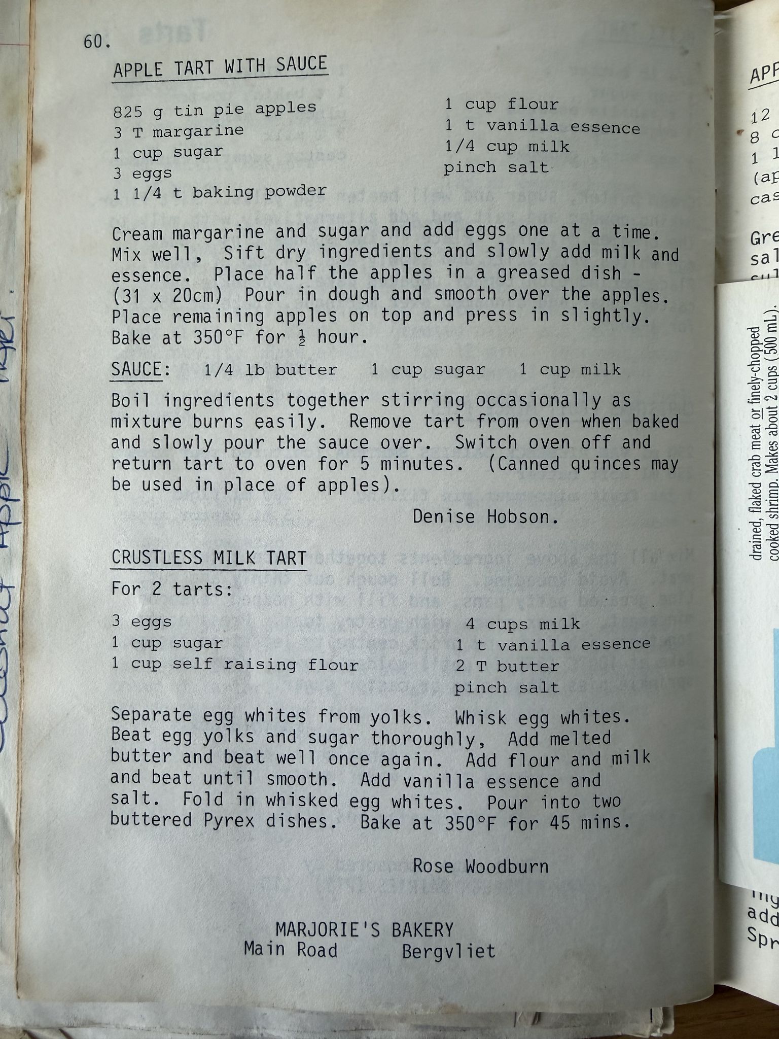 family recipe for apple tart with sauce being preserved