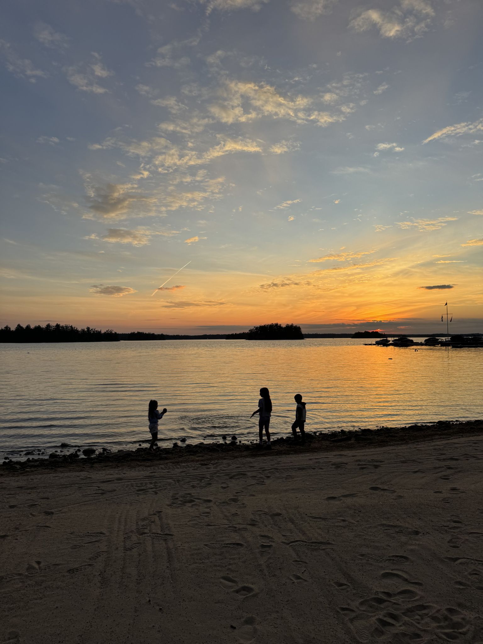 memory of children playing at sunset 