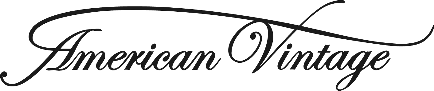 Elegant cursive text reading American Vintage with flourished swashes above and below.