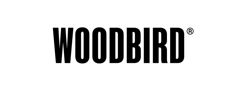 Black Woodbird logo on white background