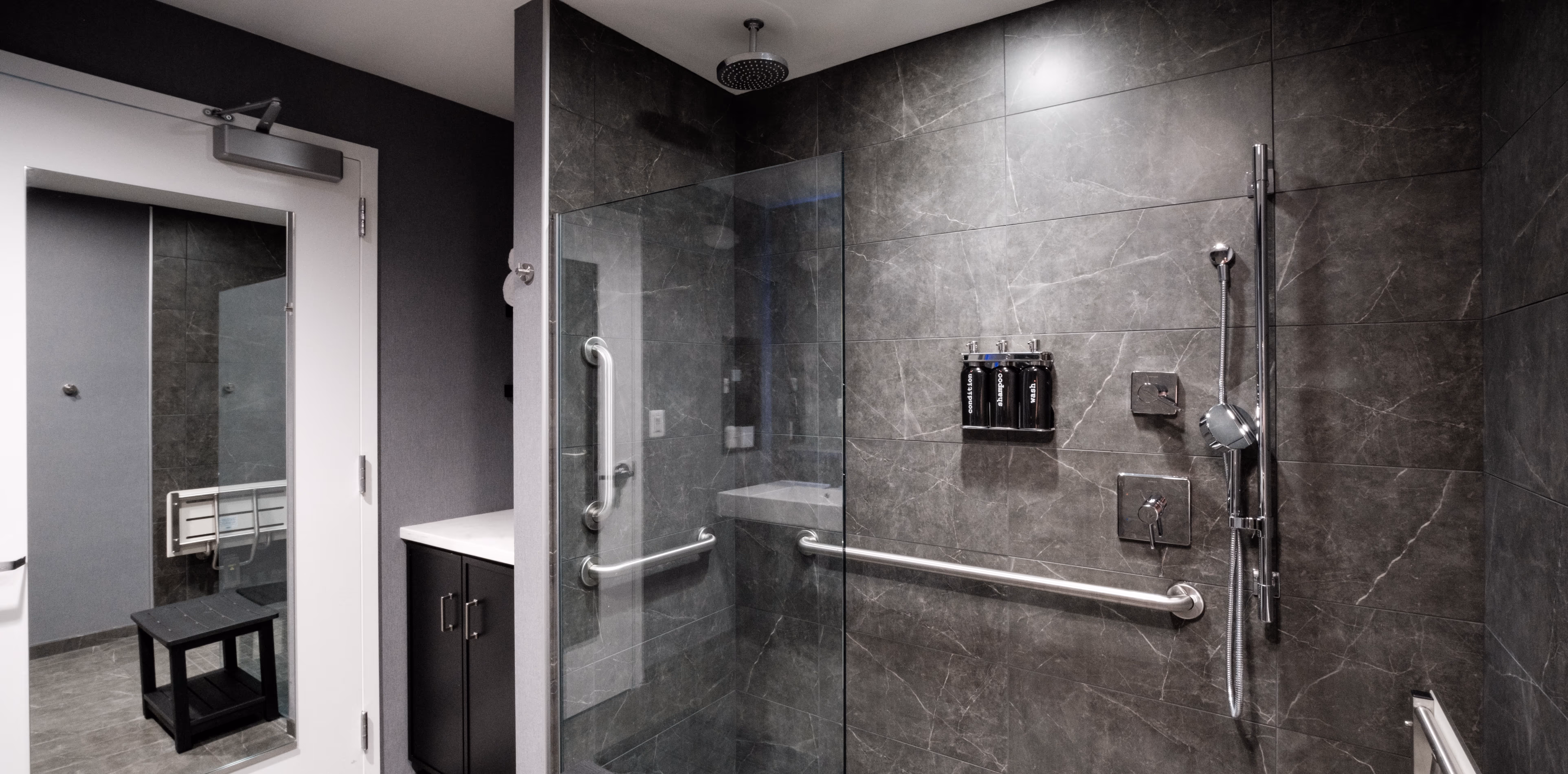 Private shower room inside a TRAIN Training House™