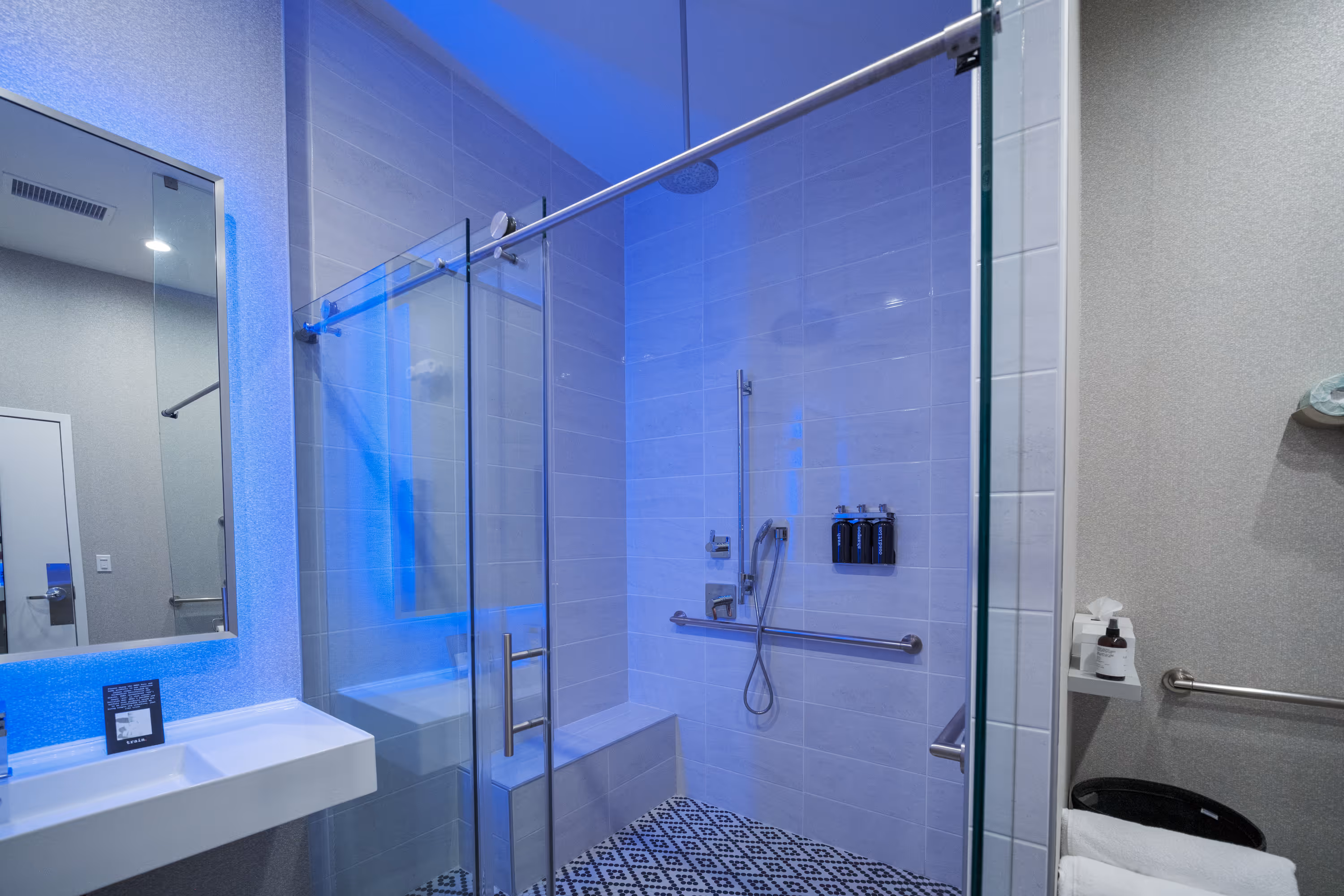Private shower room inside the TRAIN Training House™ in McLean