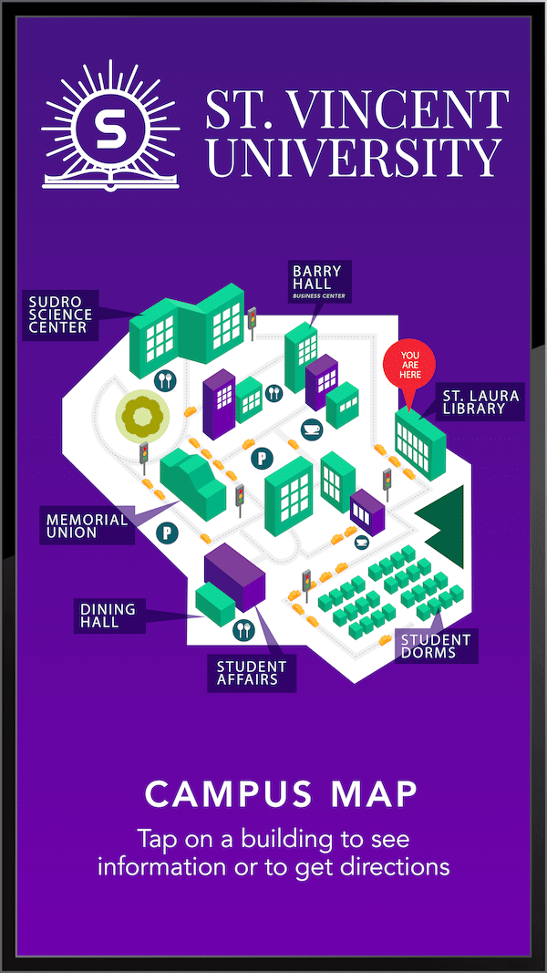 Digital Campus Map on Signage
