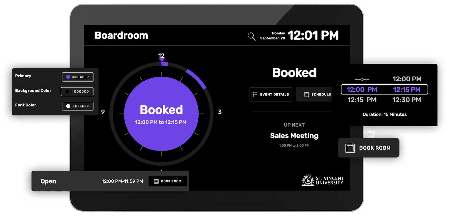 Turf Space Booking tablet screen
