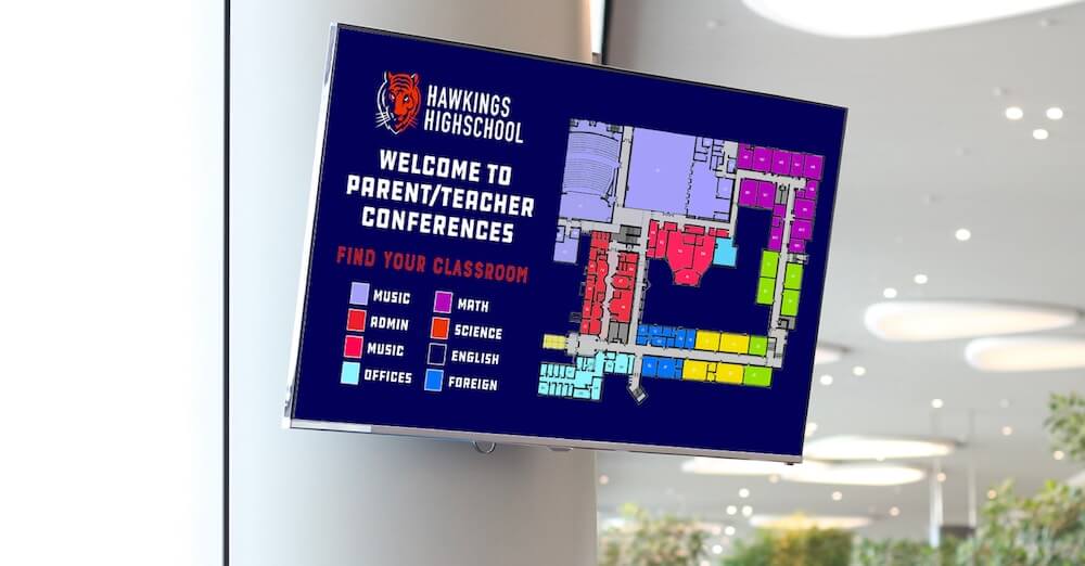 Using Digital Signage in Schools - Announcement Systems: Wayfinding