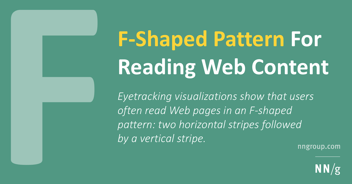 F-Shaped Pattern For Reading Web Content