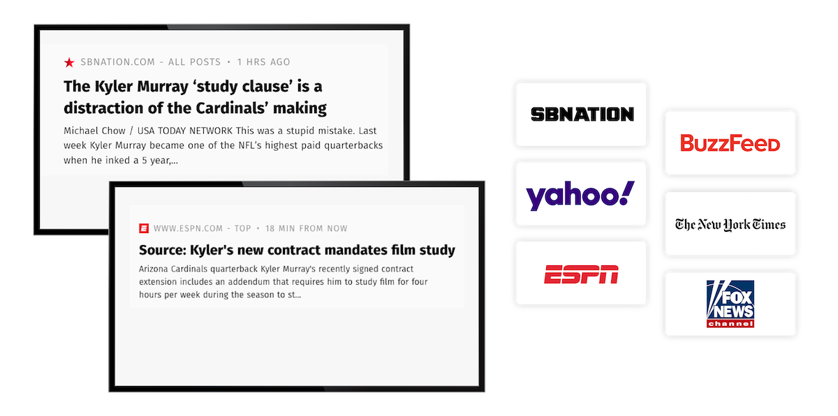 Dynamic digital signage content feeds