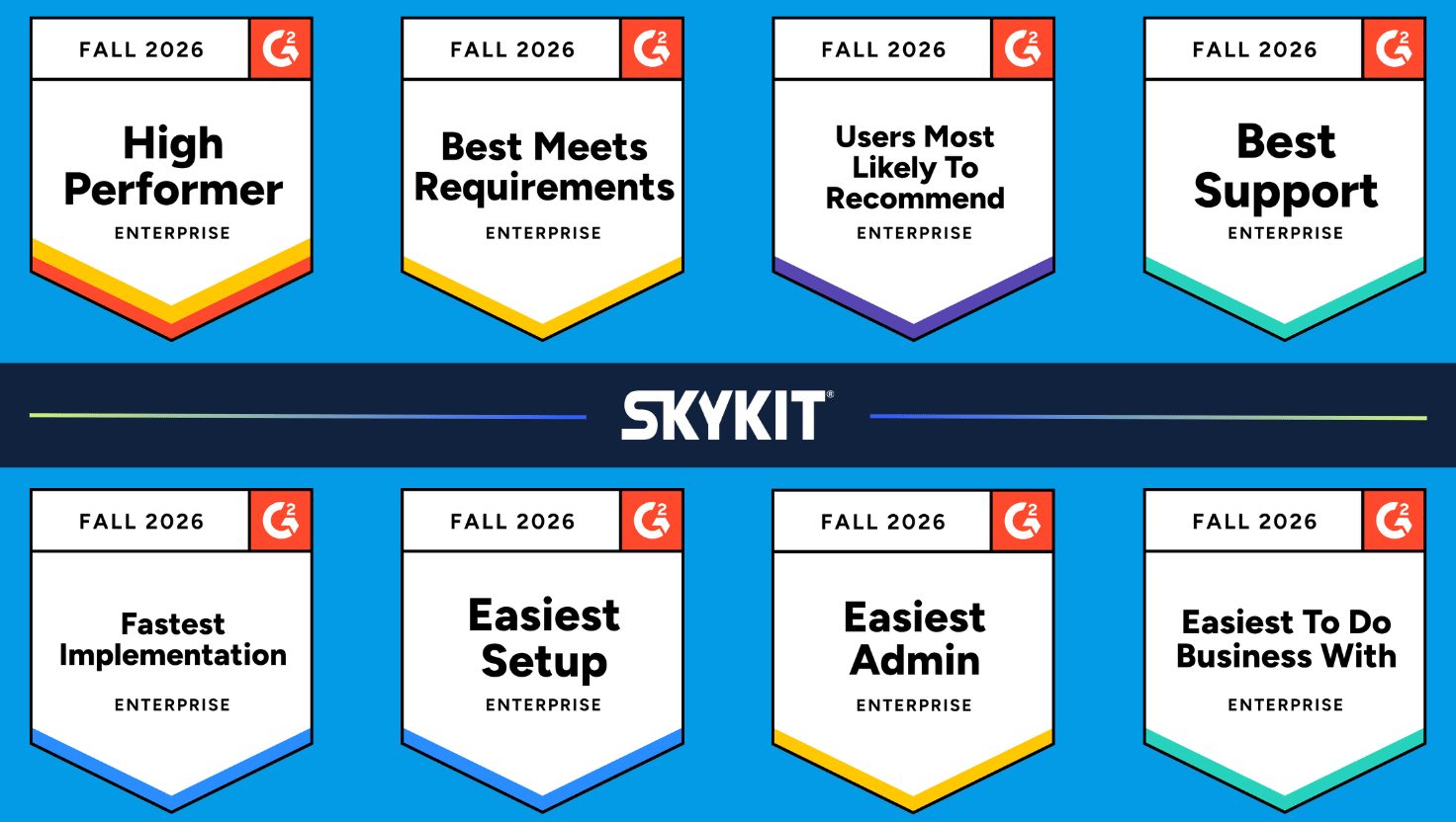 Skykit Sweeps 8 Enterprise Badges in G2 Fall 2026 Digital Signage Reports