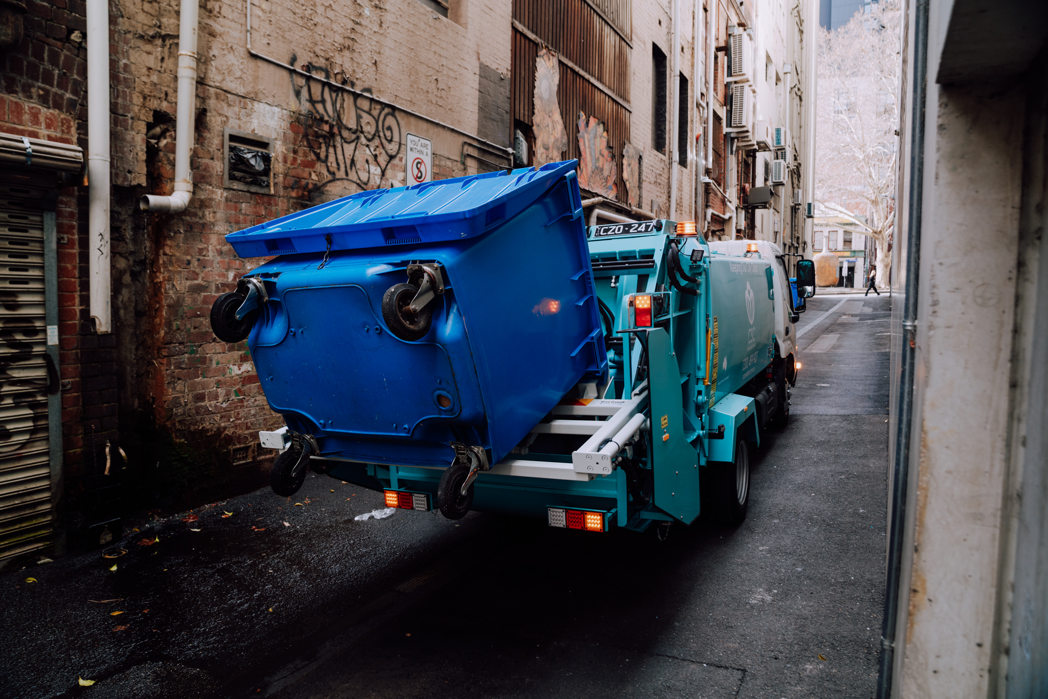 CSC truck in Melbourne laneway