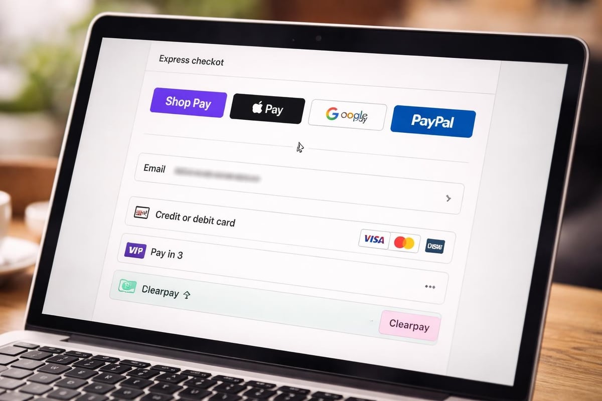 Payment methods in Shopify checkout