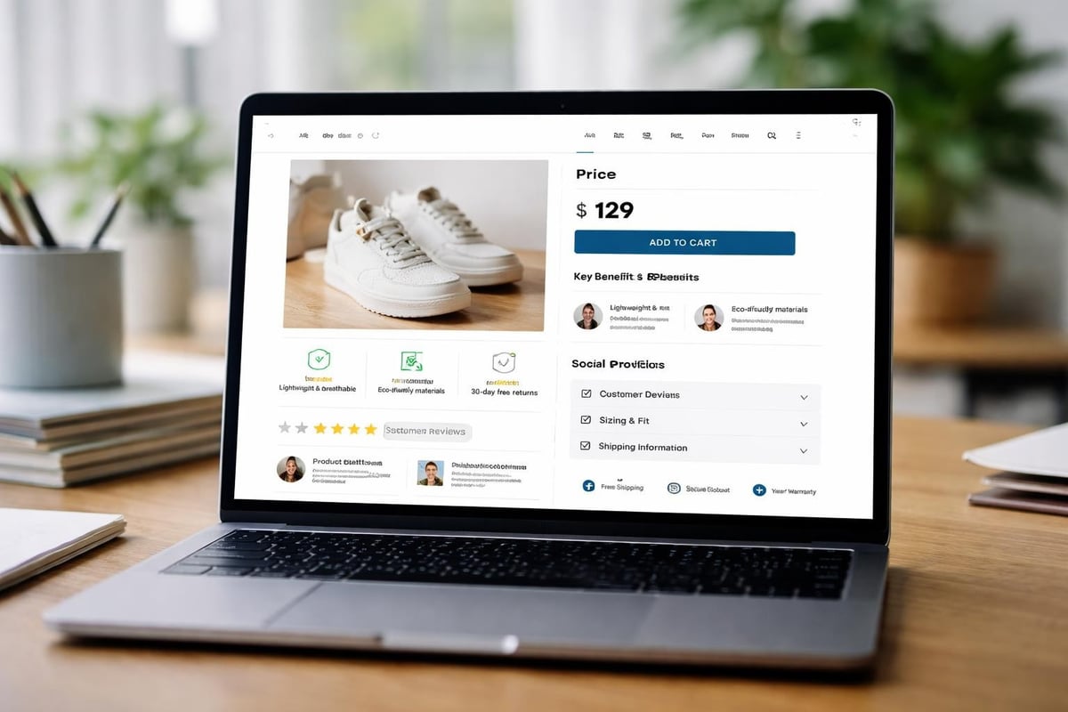 Product page information hierarchy