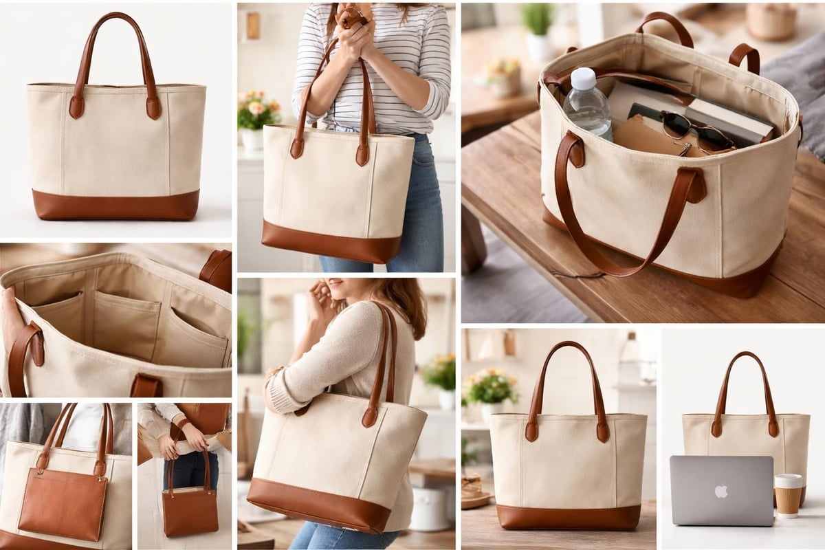 Product photography layout showing multiple angles