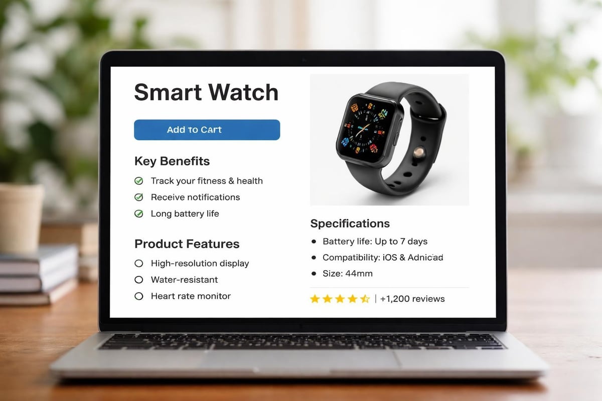 Product page content hierarchy