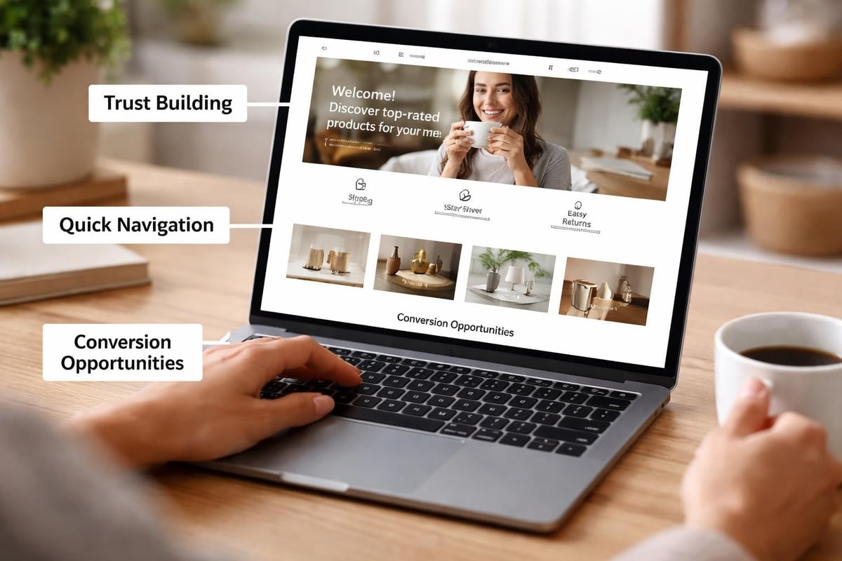 Homepage conversion structure