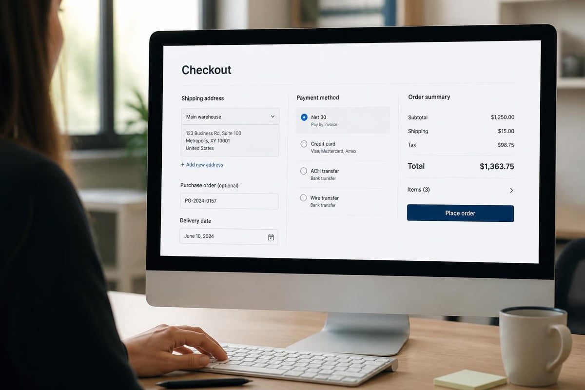 B2B checkout workflow