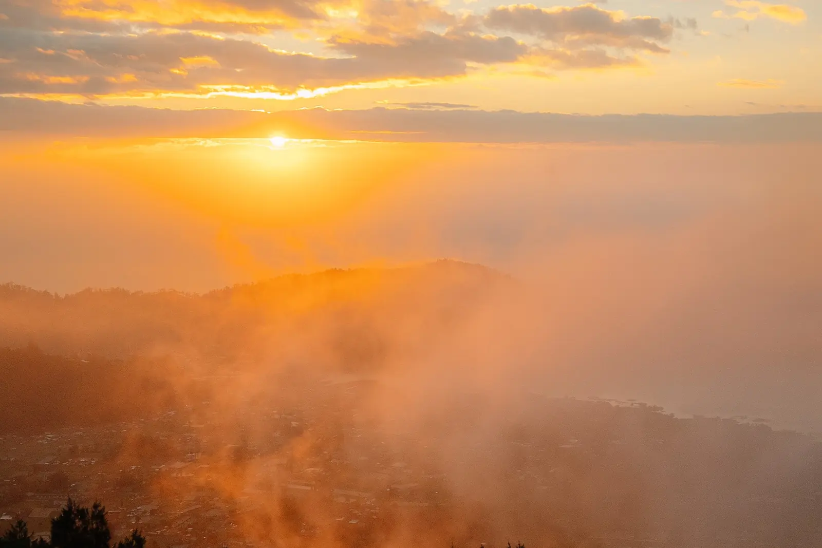 Sunrise over the caldera from Batur Sunrise Point