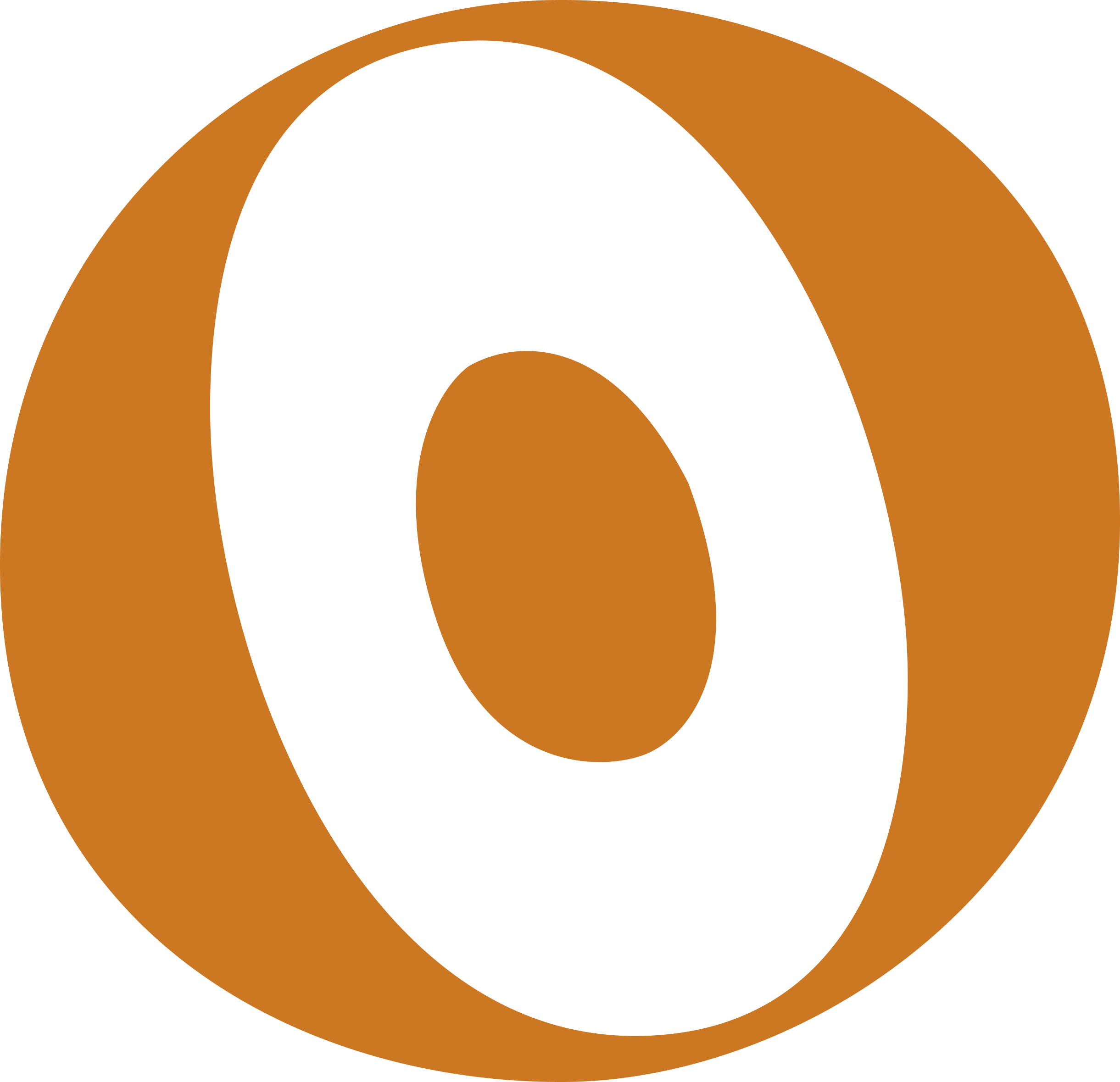 Forme abstraite ovale orange et noire avec un anneau central ovale orange.
