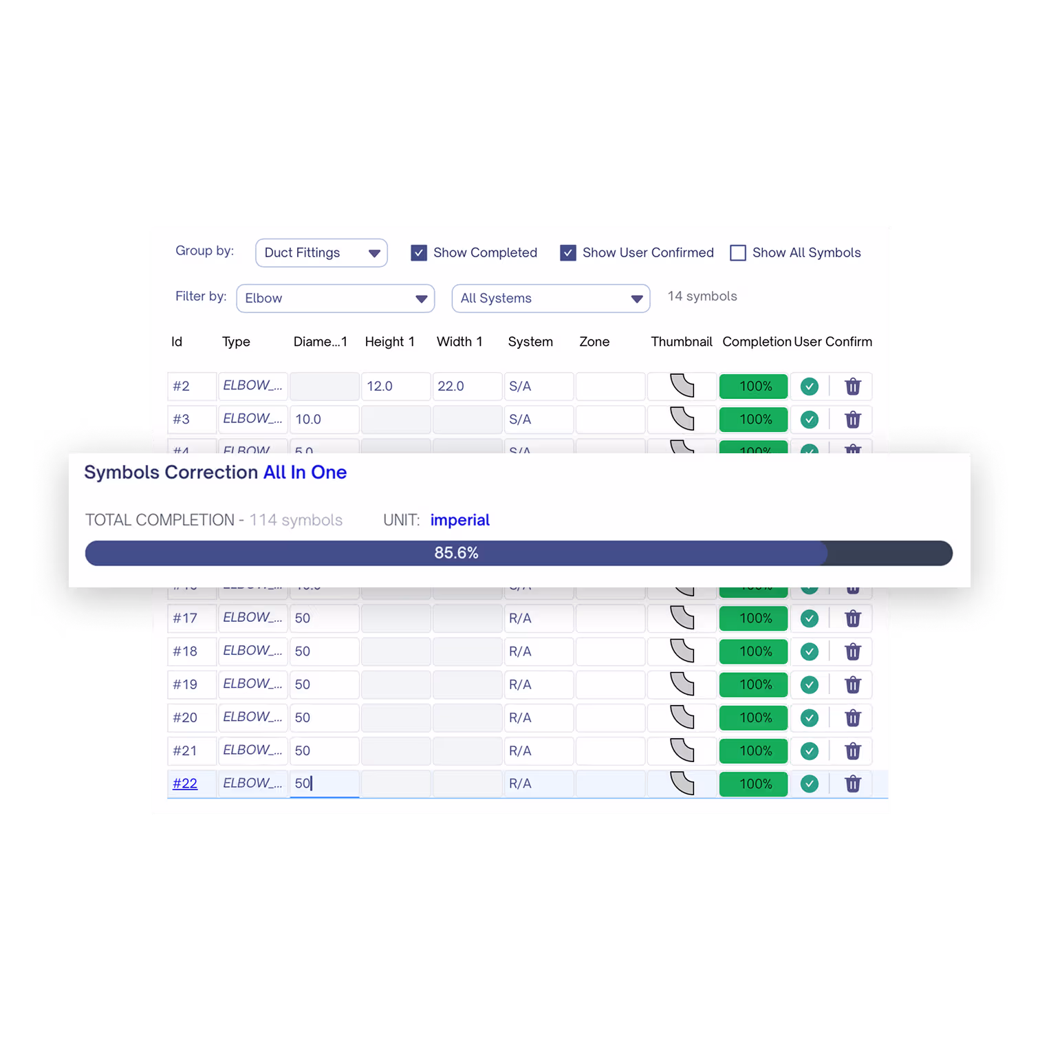 Software displaying a review panel