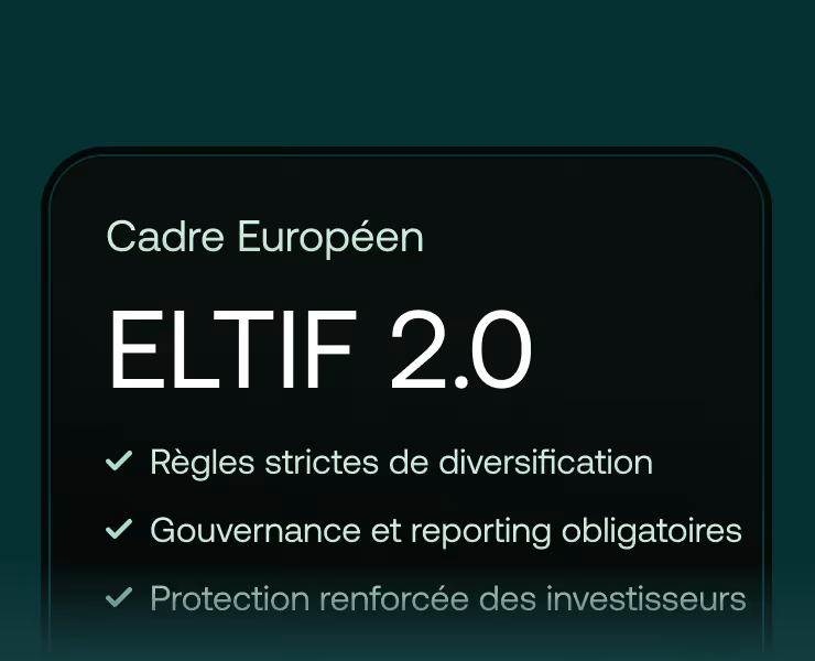 Infographie du cadre ELTIF 2.0 avec ses points clés