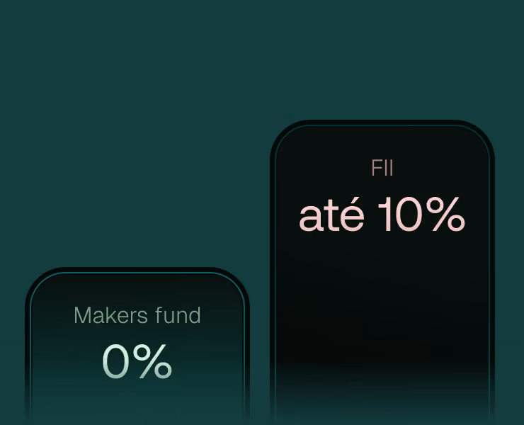 Comparação das comissões de entrada entre um FII até 10% e o Makers Fund a 0%