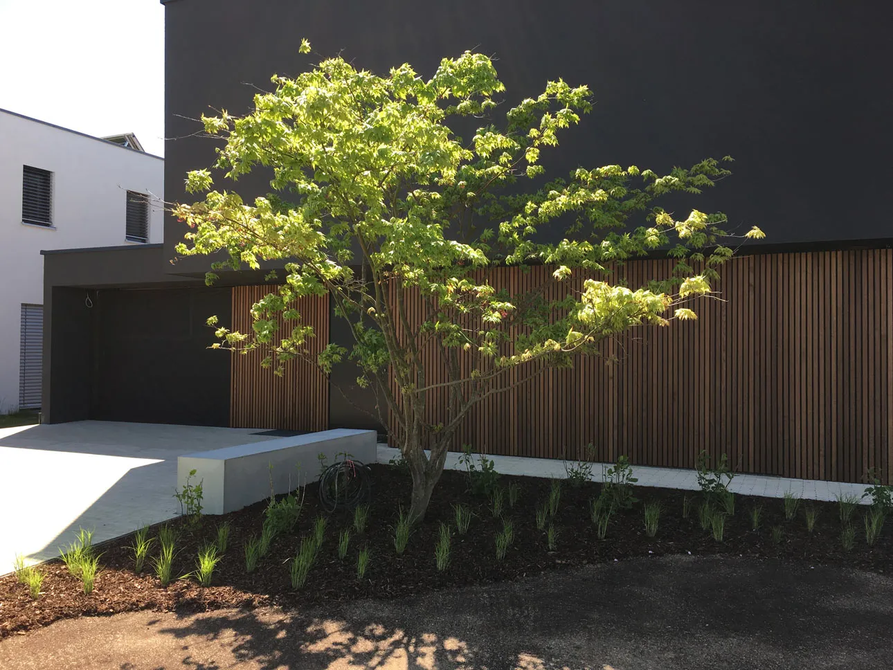 Gargen Fassade aus Holz in Stuttgart gebaut von Seitz Holzbau