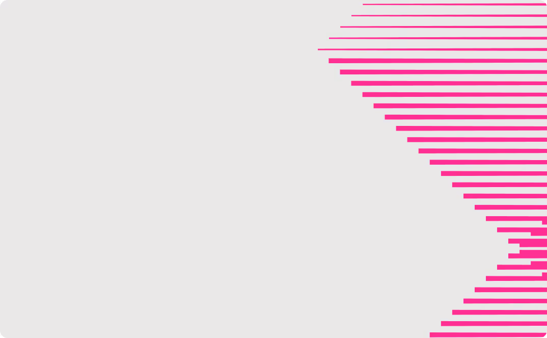 Abstract geometric design with horizontal pink lines forming a chevron shape on a light gray background.