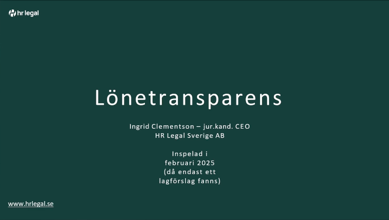 E-utbildning: Lönetransparens HR Legal x Pihr