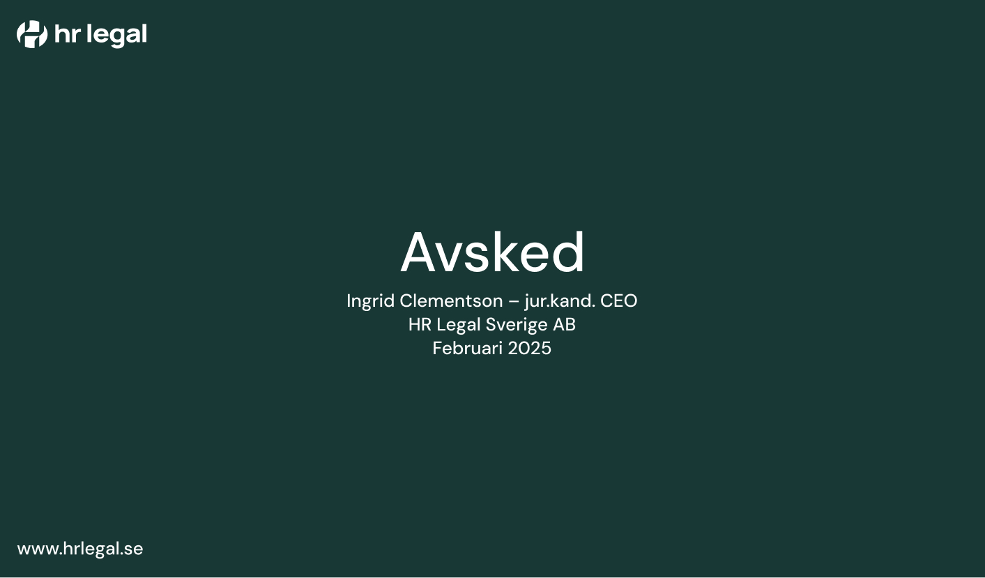 E-utbildning: Avsked