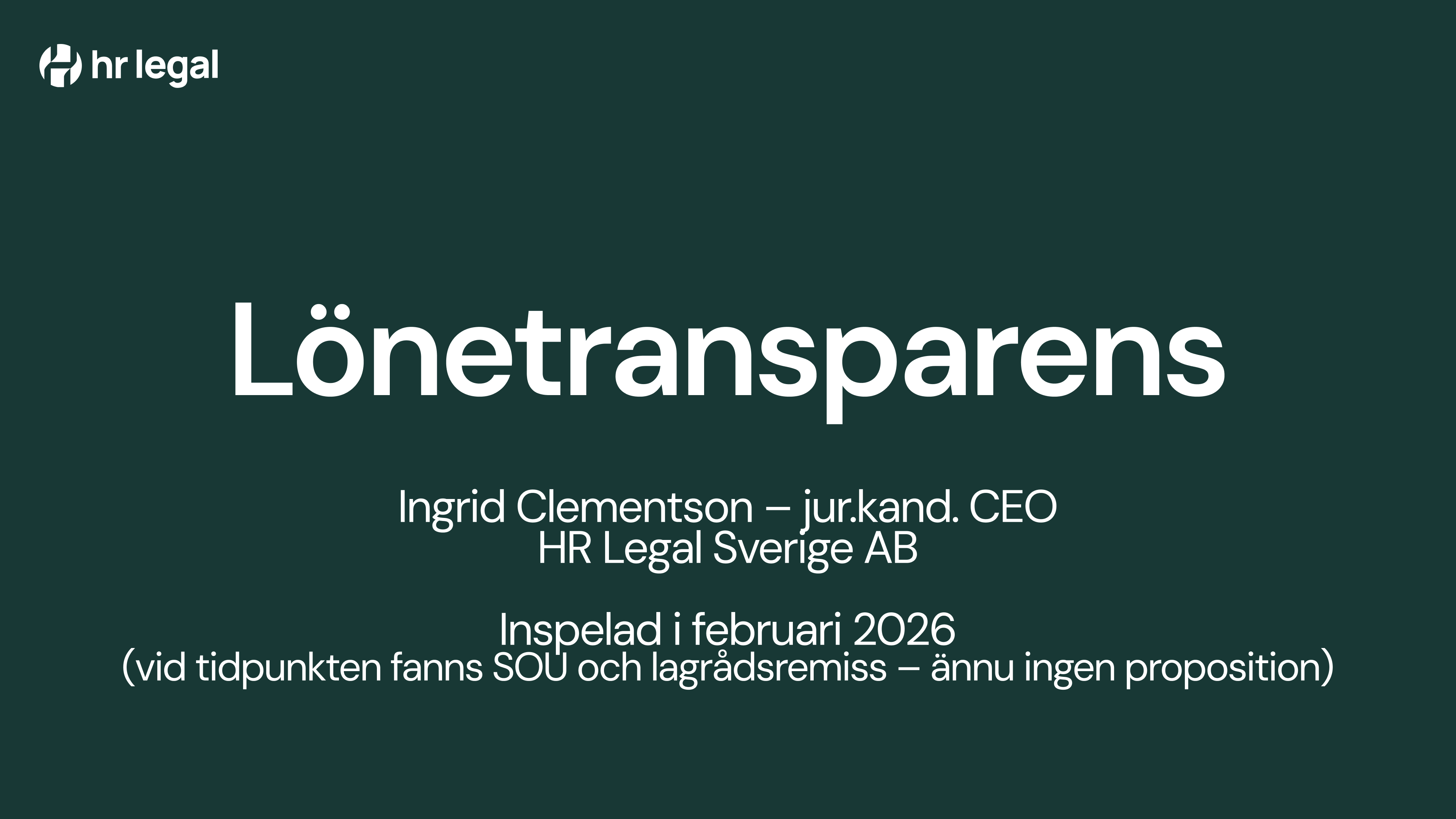 E-utbildning: Lönetransparens HR Legal x Heartpace
