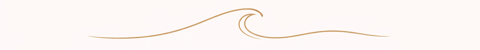 Minimalist wave illustration with smooth, flowing brown lines on a light background.