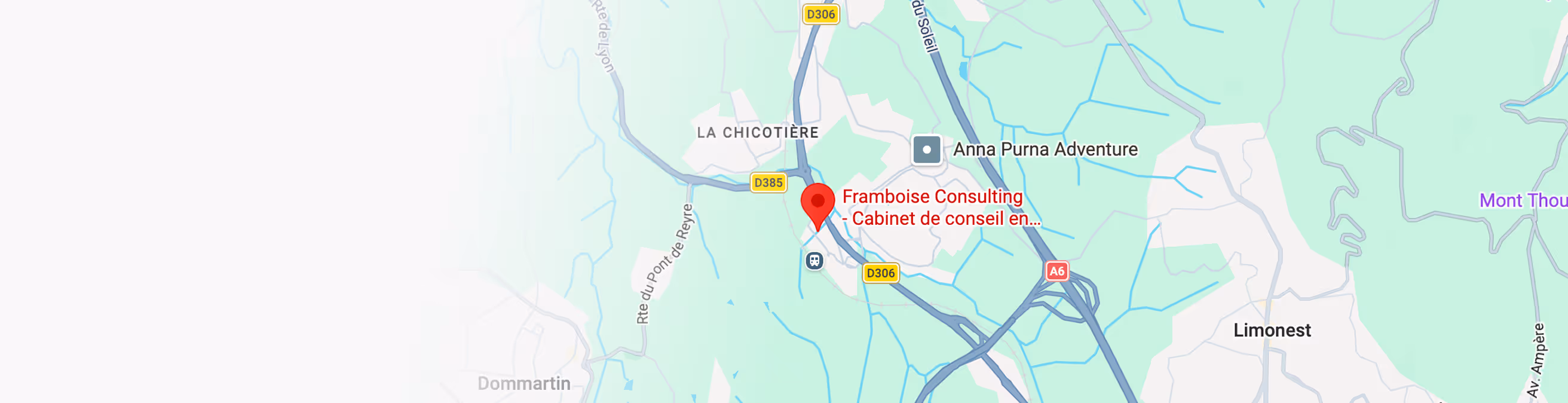 carte Google Map pointant le cabinet de conseil en franchise Framboise Consulting