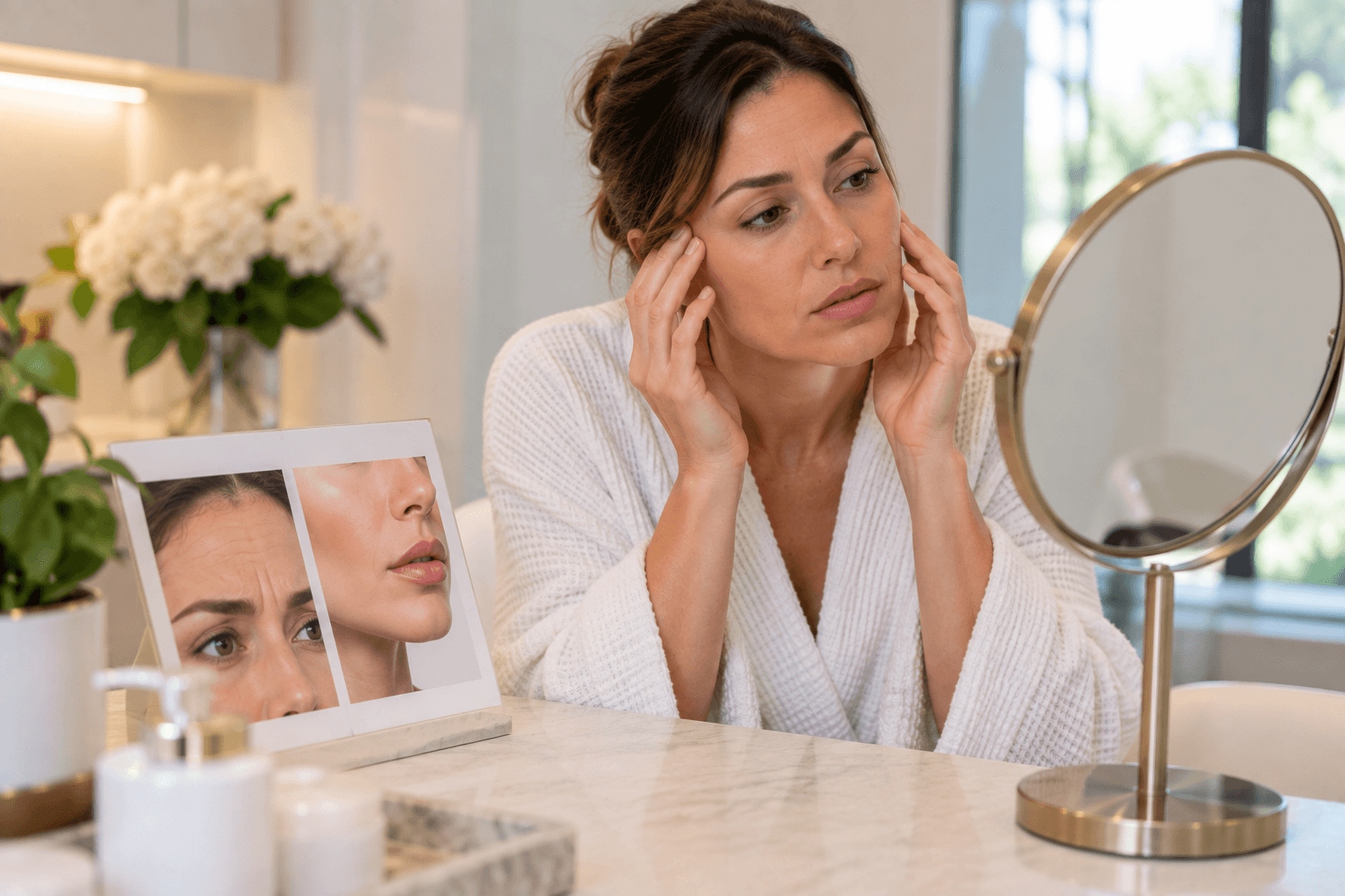 Provider discussing cosmetic injection options with a client in Bentonville, Arkansas