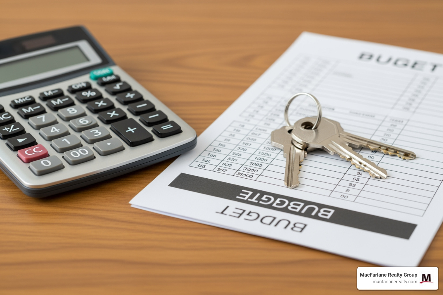 A calculator sitting on top of house keys and a budget sheet - property tax estimates A calculator sitting on top of house keys and a budget sheet - property tax estimates