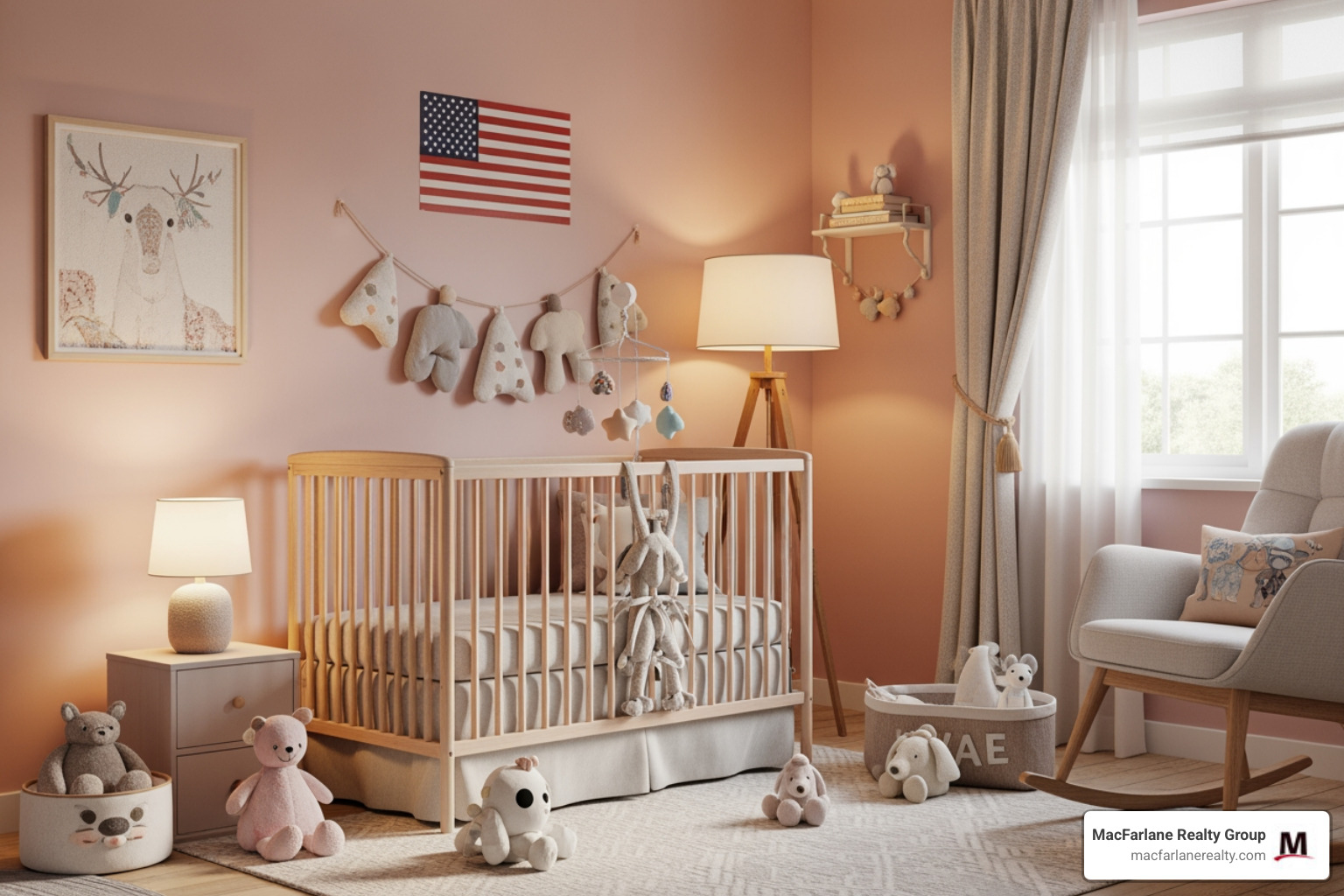 a cozy nursery room with a crib and soft lighting - life transition real estate a cozy nursery room with a crib and soft lighting - life transition real estate
