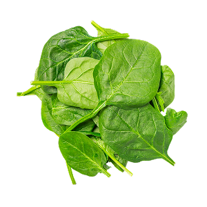 Übereinander gelegter Blattspinat