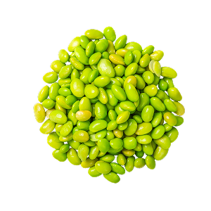 Grüne Bohnen auf einem Stapel.