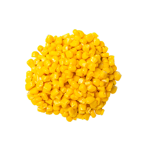 Gelbe Maiskörner auf einem Stapel.