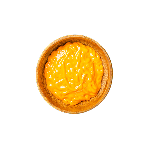 Eine Schüssel mit Kimchi Mayo.