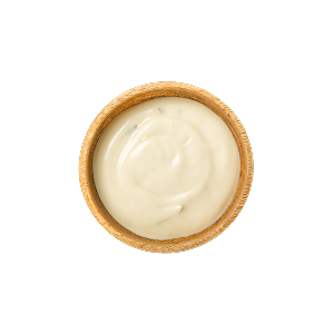 Eine Schüssel mit Petersilienmayo.