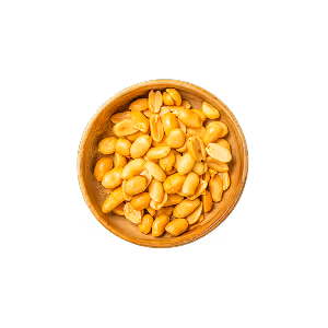 Eine Schüssel mit Erdnüssen.