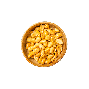 Eine Schüssel mit Erdnüssen.