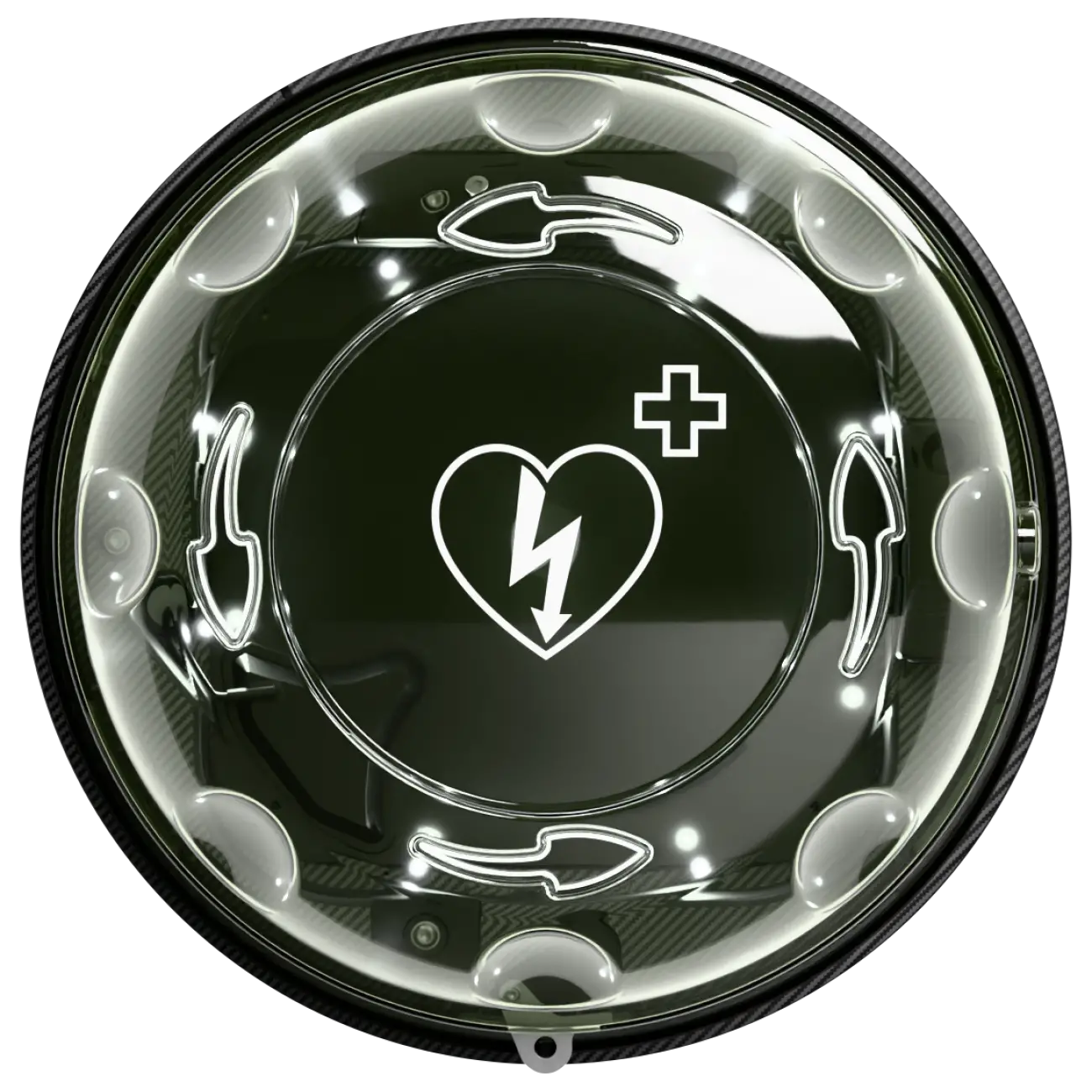 Rotaid round twist-open outdoor defibrillator cabinet