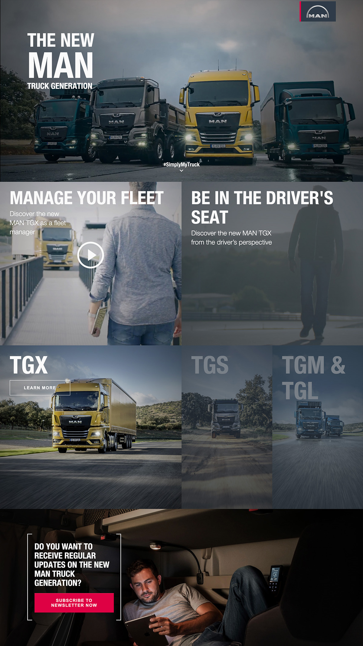 MAN Produkteinführung Microsite Startseite