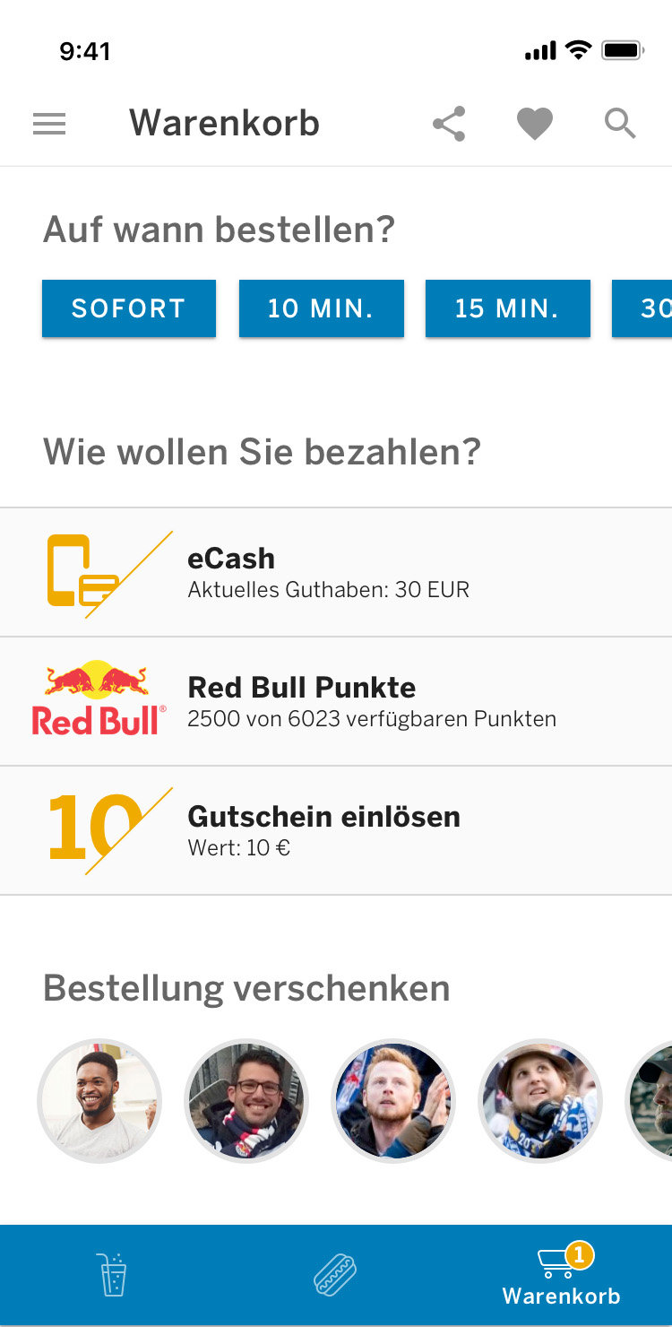 SAP Garden - App Screen Warenkorb