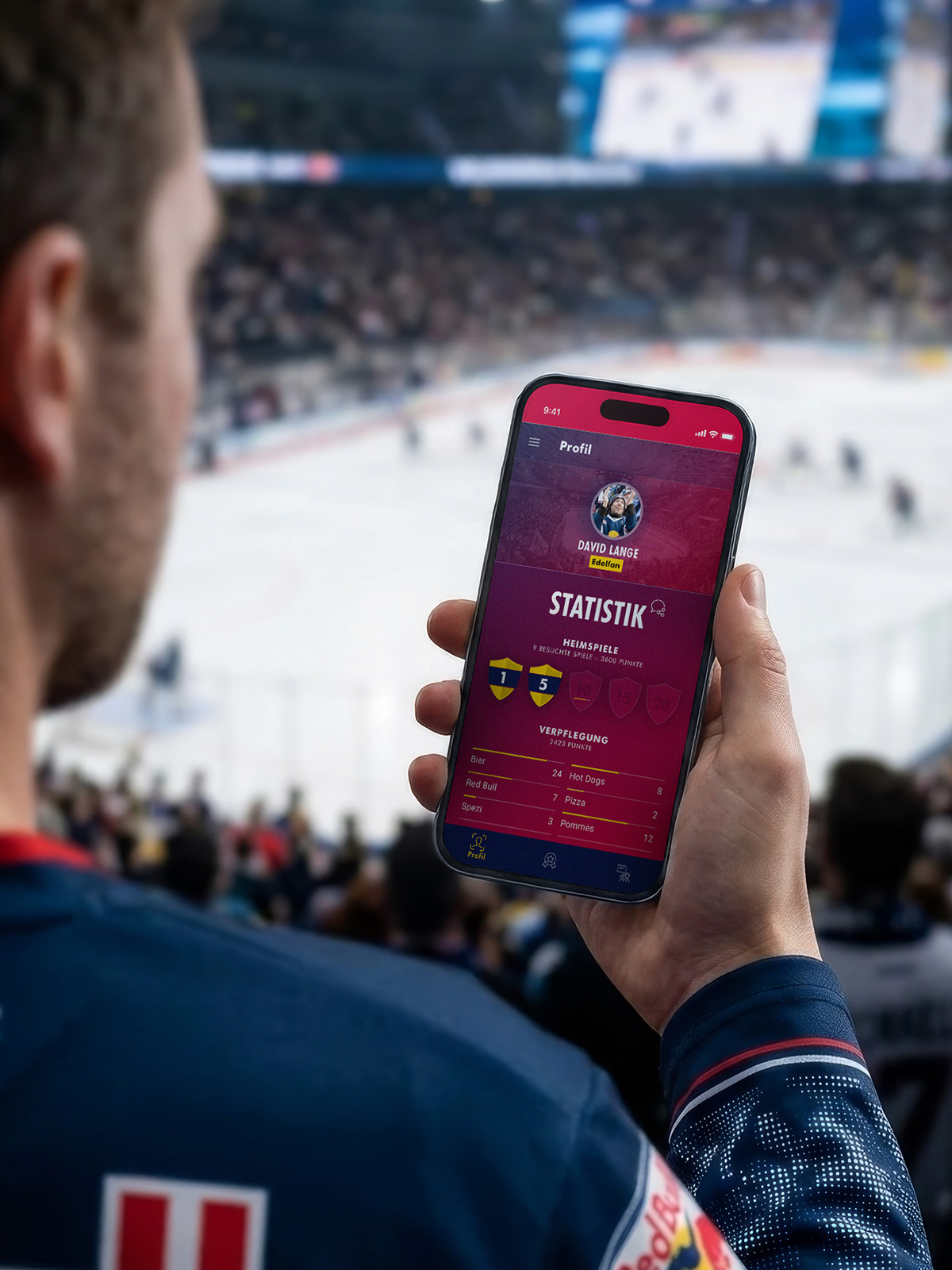 EHC Red Bull München - iPhone App Fan-Profile Statistik