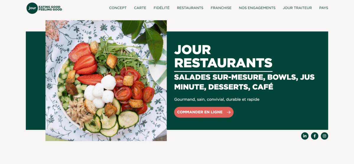homepage du site Jour crée par Thomas Battistini