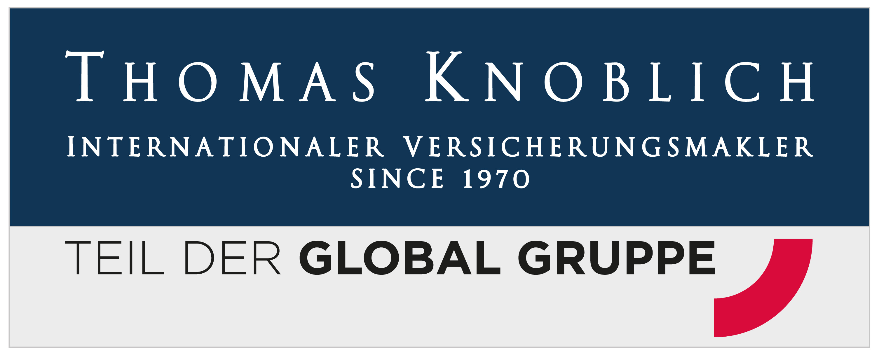 Logo for Thomas Knoblich, international insurance broker since 1970.