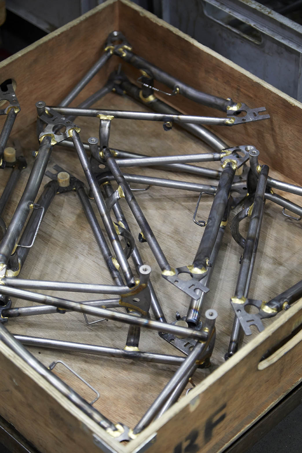 metal parts at brompton bicycle factory