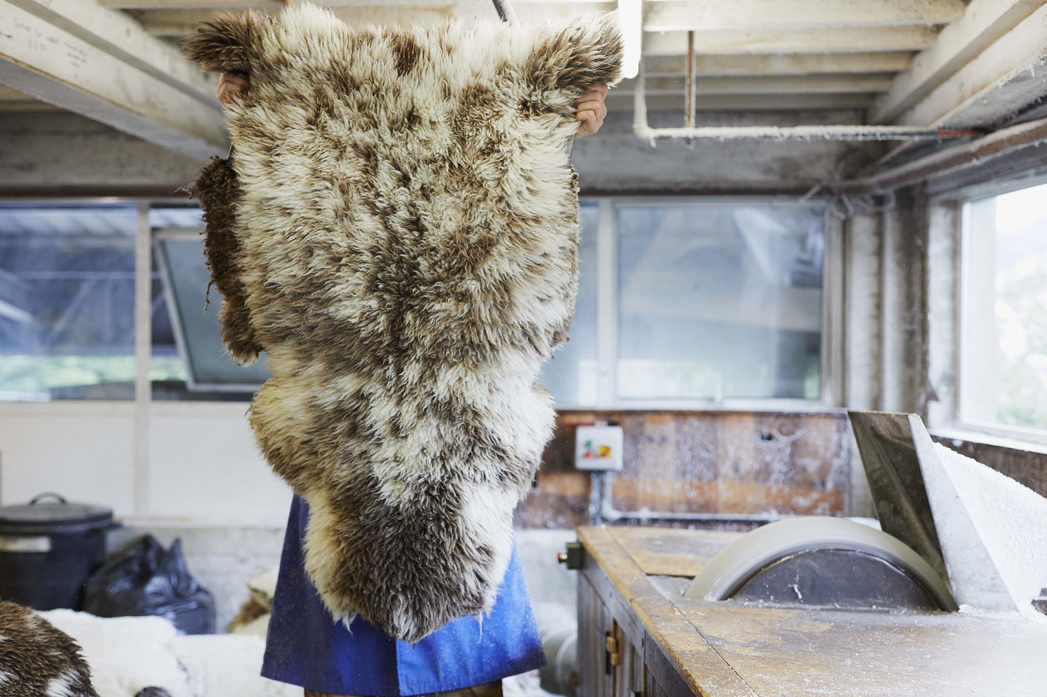 hanging grey sheepskin devonia
