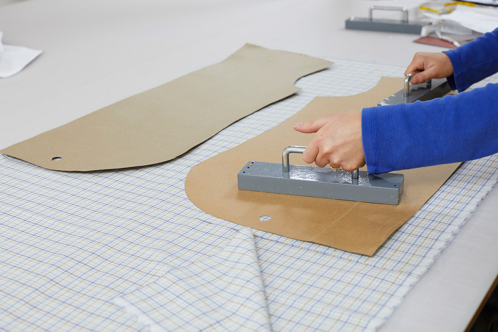 Emma Willis bespoke tailoring patterns on table 